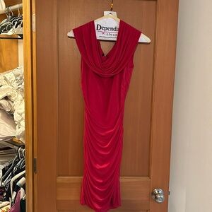 Bright red bodycon dress